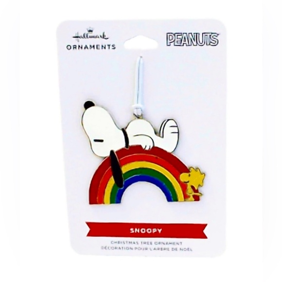 Hallmark Snoopy Woodstock Rainbow Metal Christmas Ornament NEW!!! - Picture 2 of 3